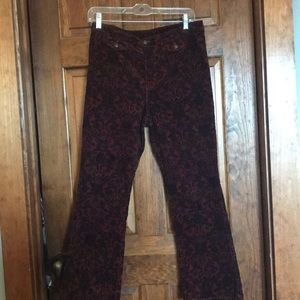 Free People High Rise Corduroy Crop Flairs Size 8